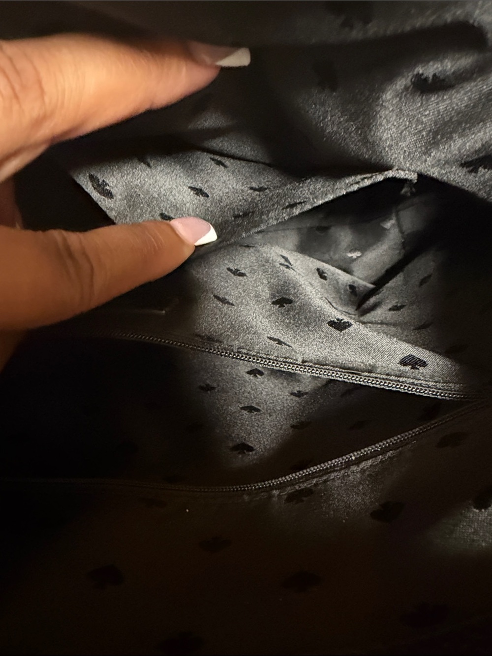 kate spade Black Embossed Logo Leather Tote like new - Picture 6 of 8